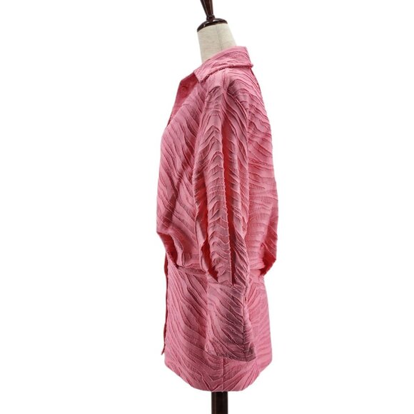 The Attico Womens 2/4 Dress Pink Silvye Zebra Print Fil Coupe Minidress Shirt - Picture 4 of 10